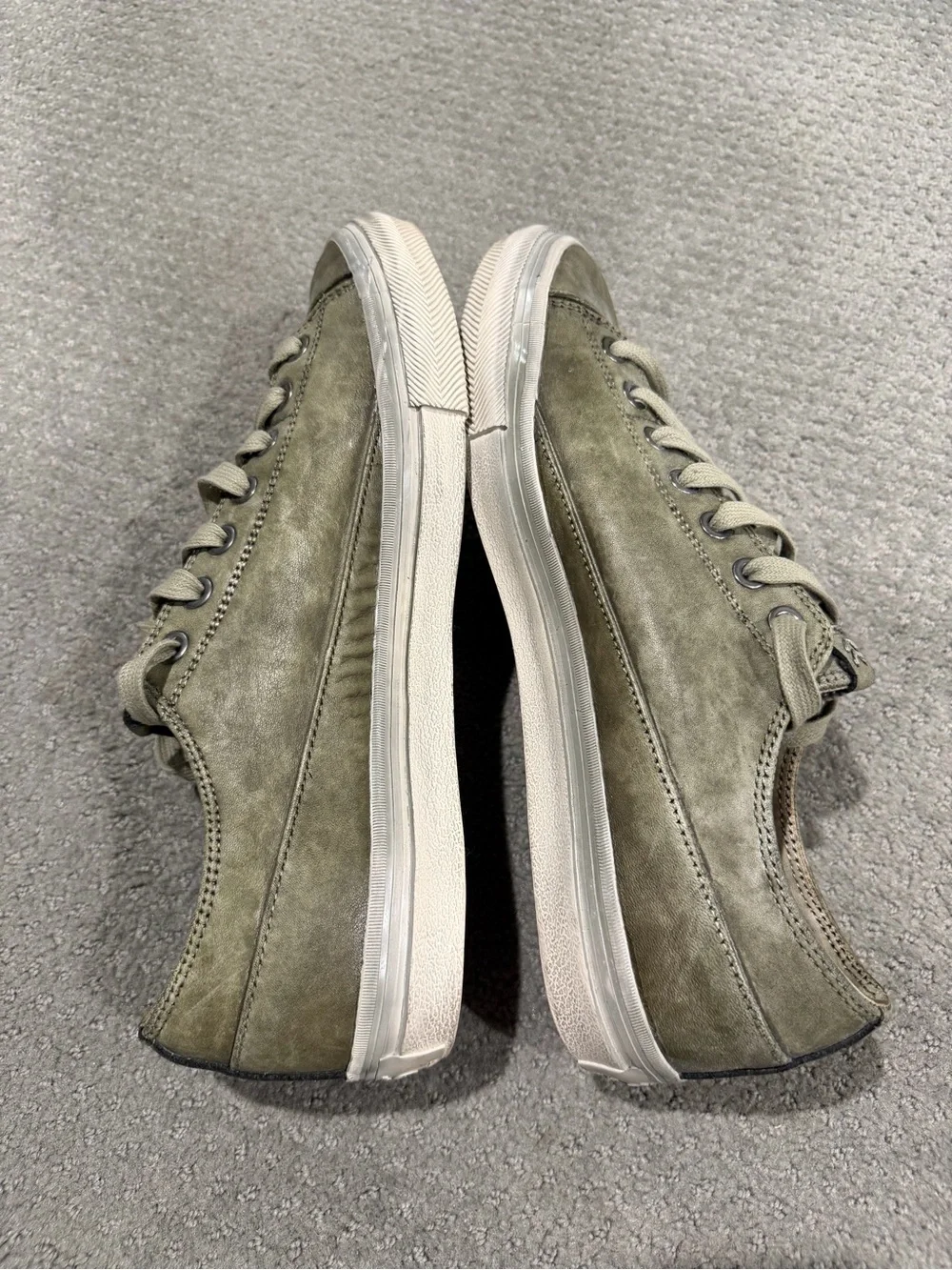 Men's John Varvatos Vulc Laceless Casual Low-Top Sneakers in Olive Green size 11